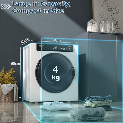COSTWAY 4KG Vented Tumble Dryer, 1400W Freestanding Front Tumble Dryer