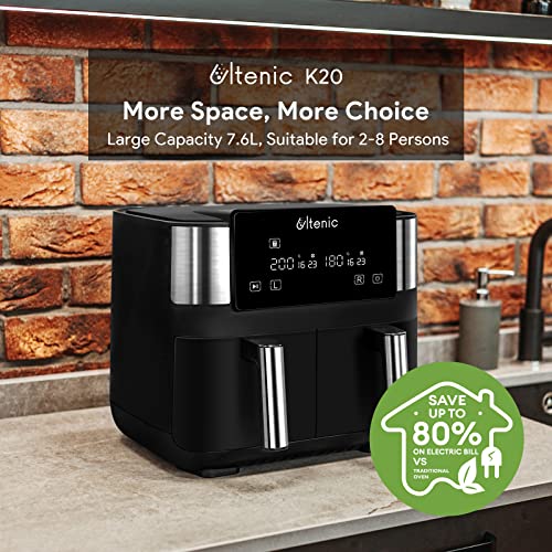 Ultenic K20 Dual Air Fryer, 6-in-1 Health Air Fryers