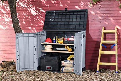 Keter Store It Out Nova Outdoor Garden Furniture Storage Shed Light Grey