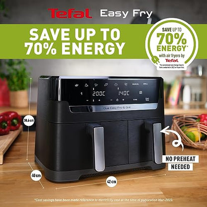 Tefal Easy Fry Dual Zone Digital Air Fryer, 2 Drawers