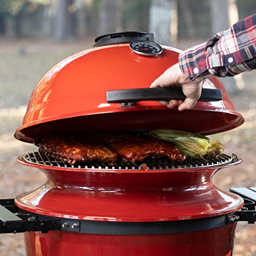 Kettle Joe Charcoal Grill in Red with Hinged Lid