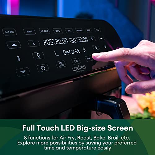 CHEFREE Dual Air Fryer, 8L Family Sized