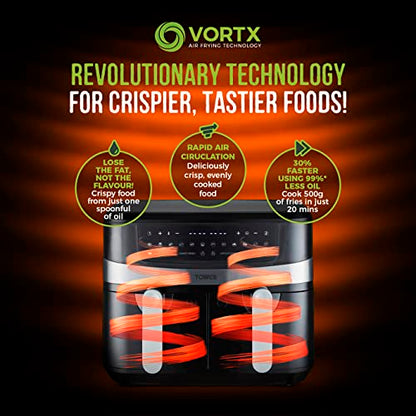 Tower T17088 Vortx 9L Duo Basket Air Fryer