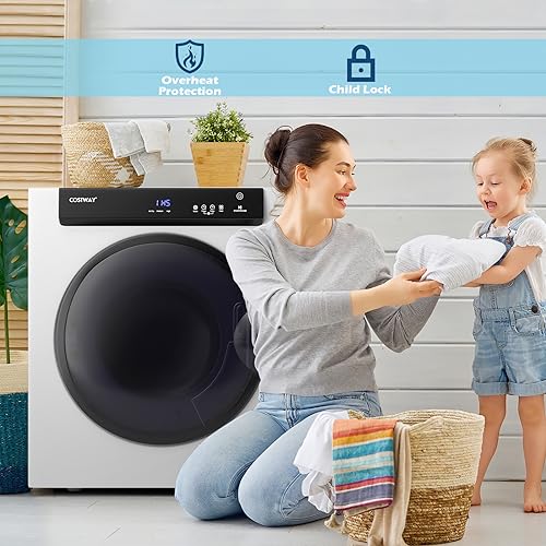 COSTWAY 4KG Vented Tumble Dryer, 1400W Freestanding Front Tumble Dryer