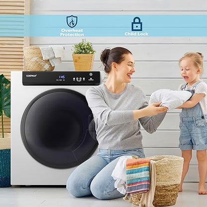 COSTWAY 4KG Vented Tumble Dryer, 1400W Freestanding Front Tumble Dryer