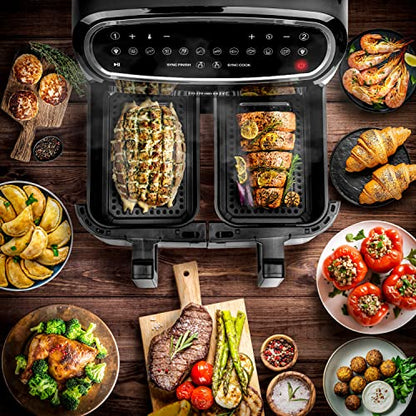 Duronic Air Fryer AF24, 9L Large Dual Zone