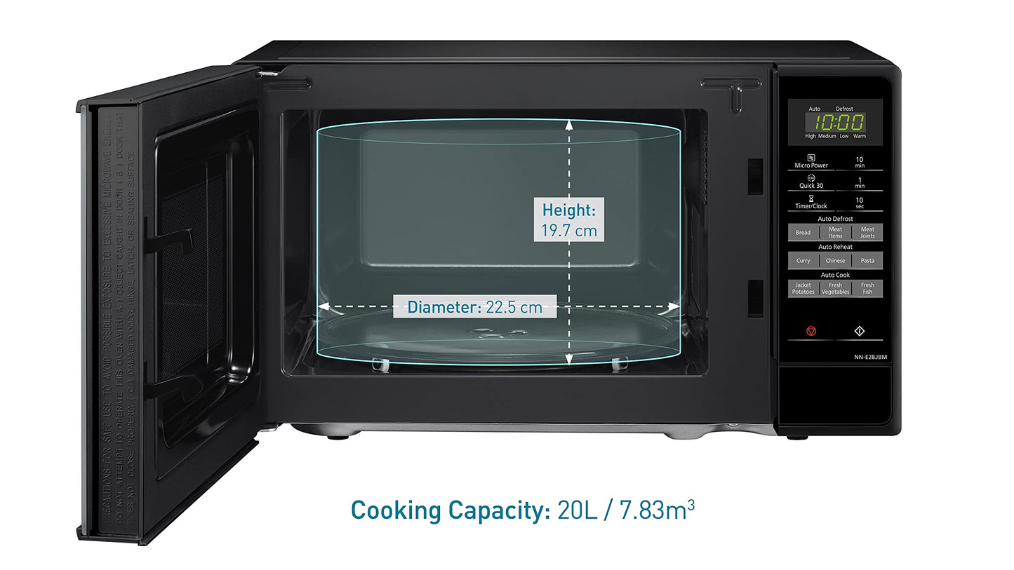 Panasonic NN-E28JBMBPQ Compact Solo Microwave Oven
