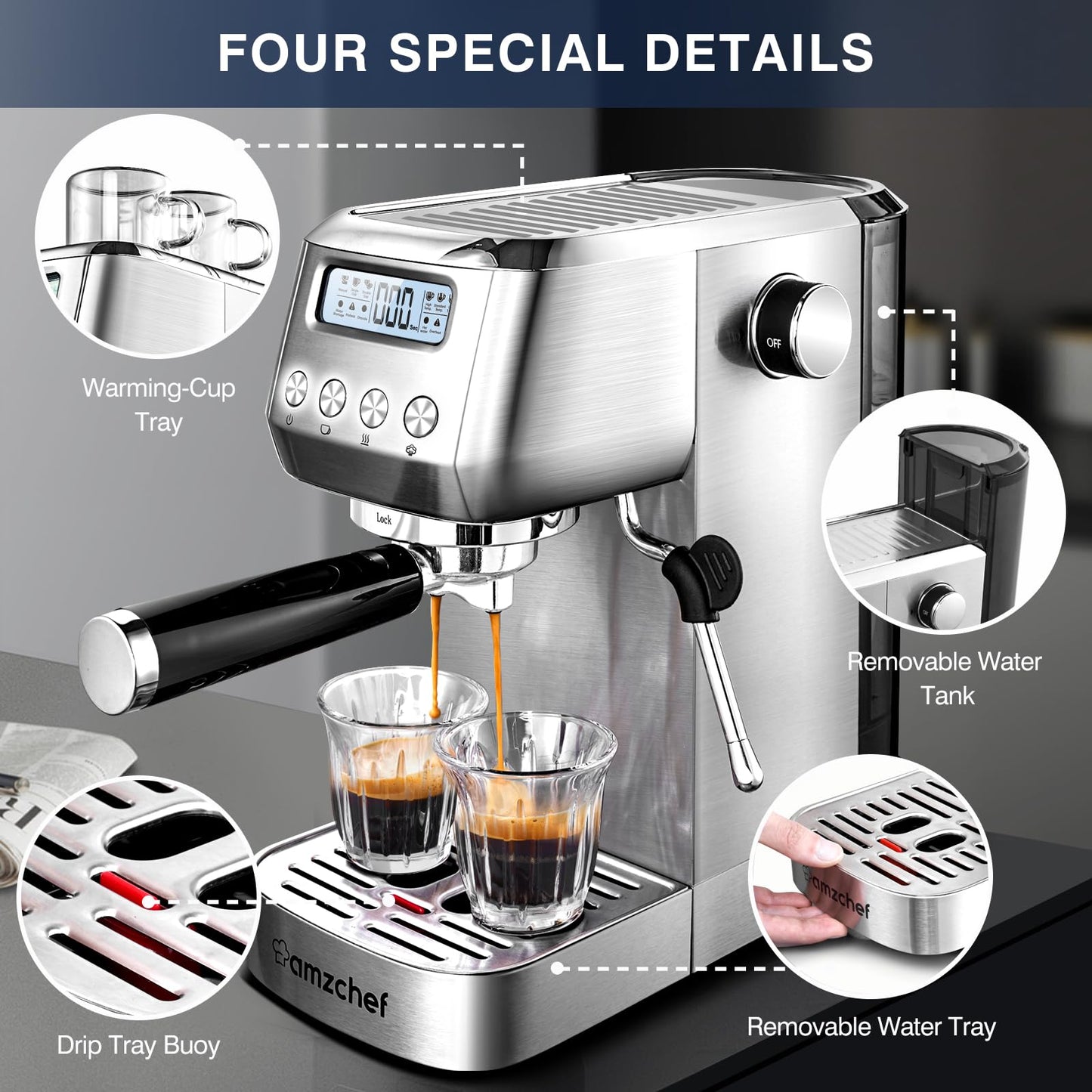 AMZCHEF 20 Bar Espresso Coffee Machines