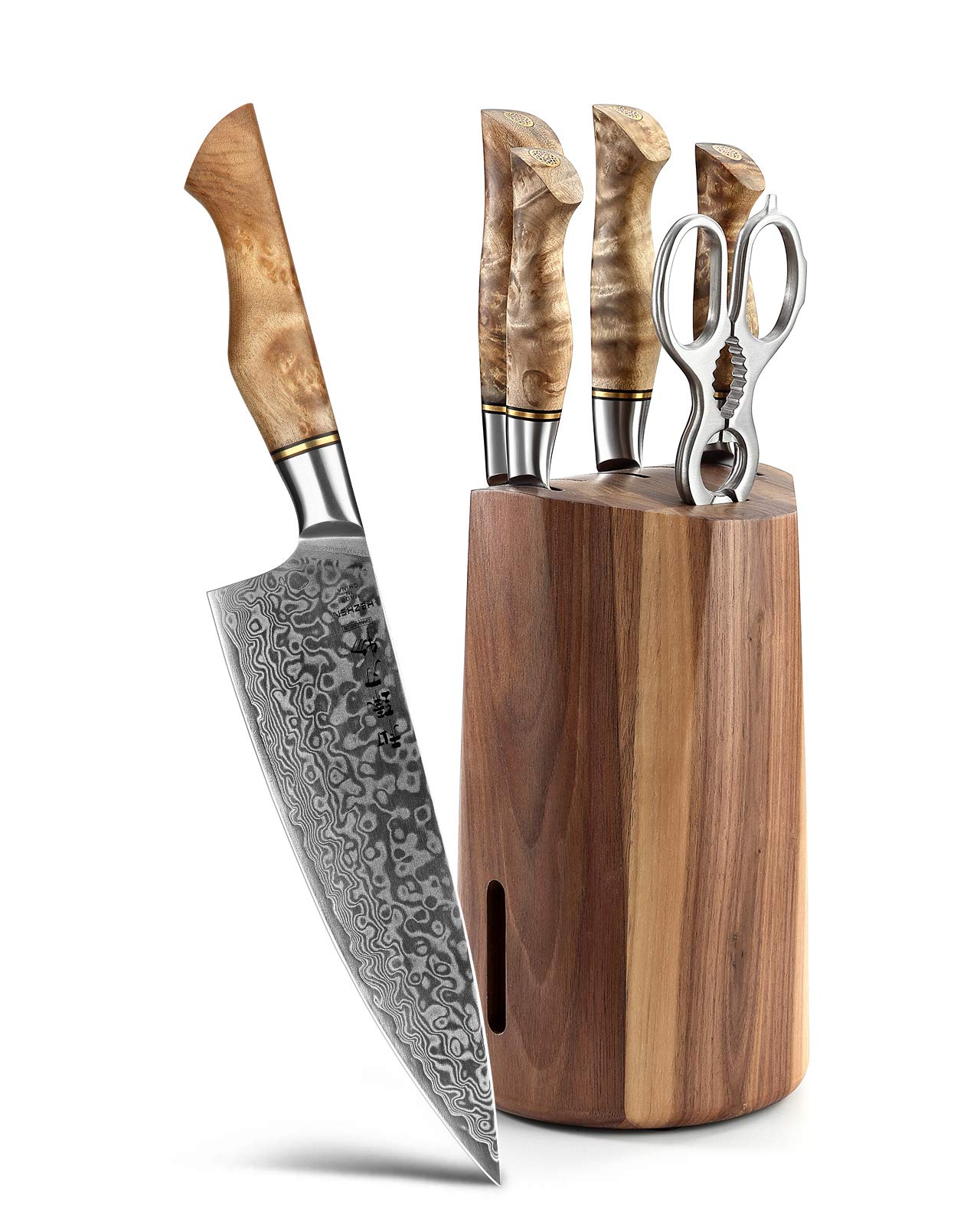 HEZHEN- Kitchen Knives Set 7PCS Forging Damascus