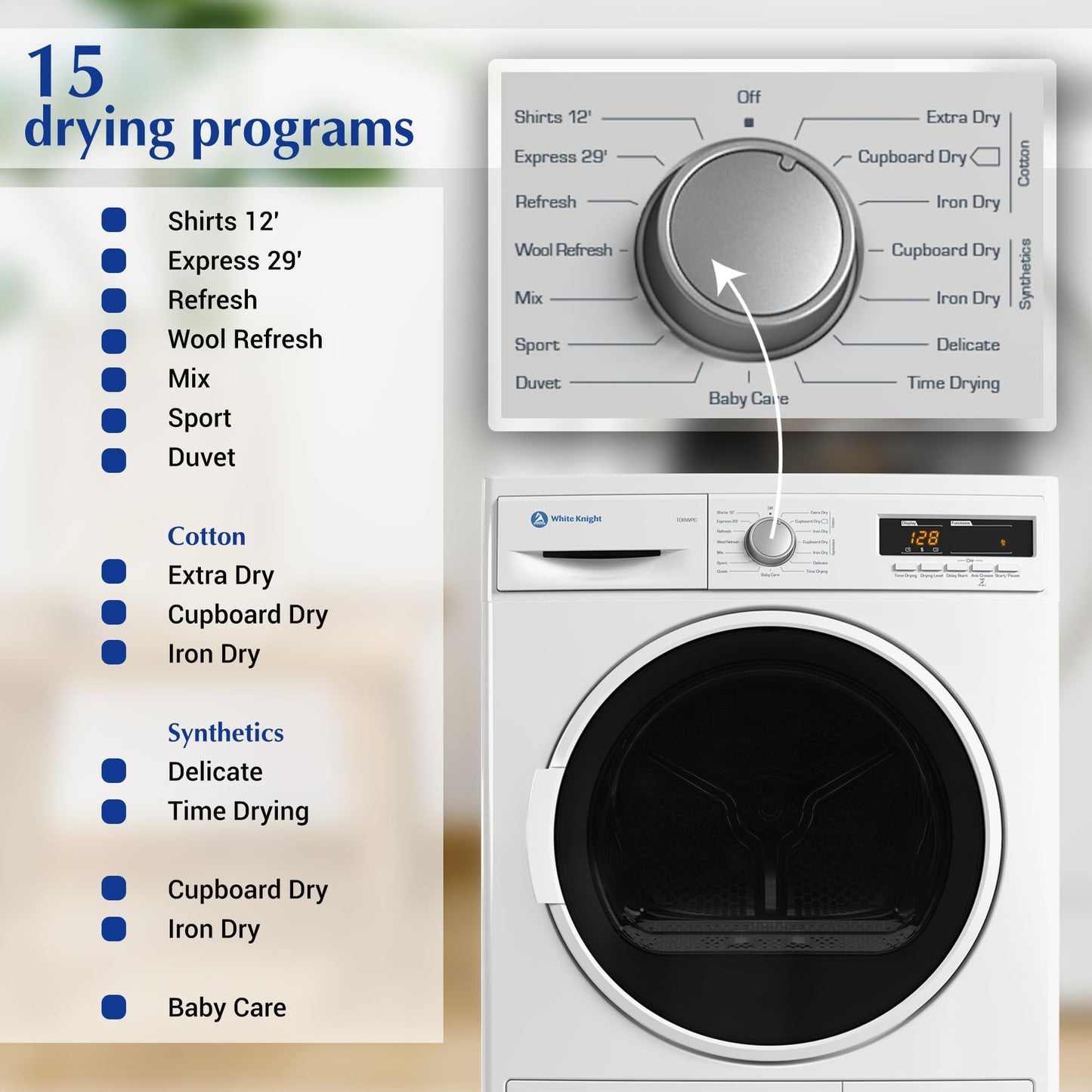 White Knight Condenser Sensor Tumble Dryer