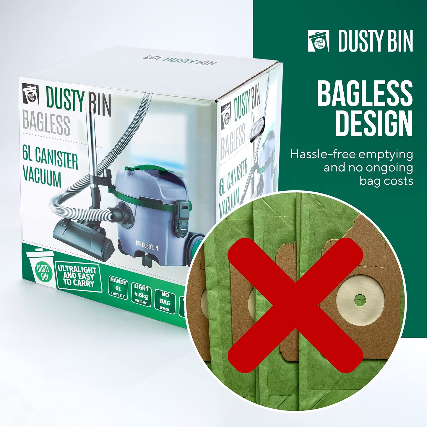 Dusty Bin Bagless Cylinder Vacuum Cleaners