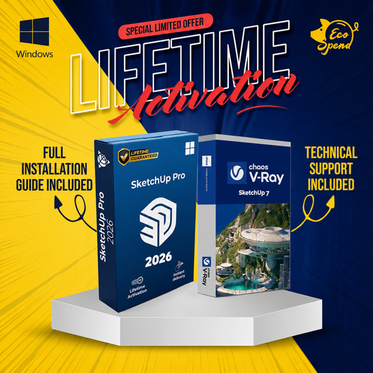 SketchUp Pro 2026 + Chaos V-Ray 7 digital software